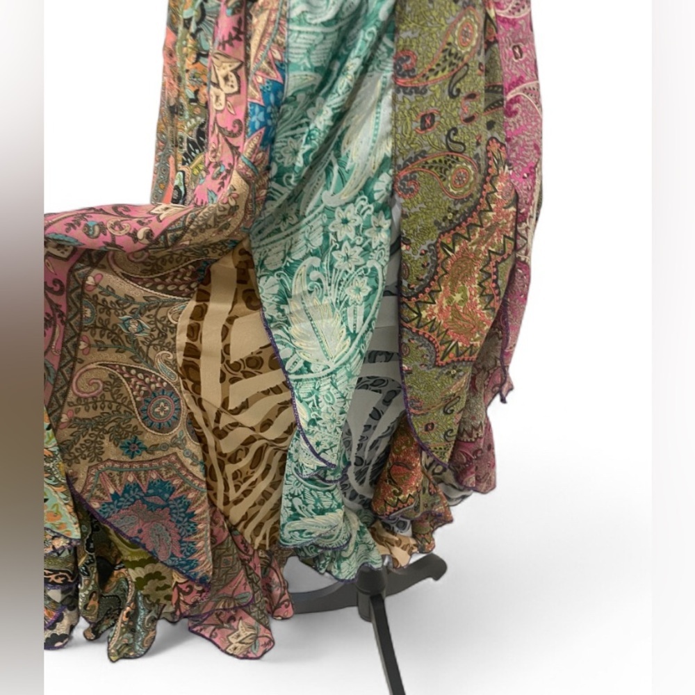 India Boutique Boho Patchwork Strapless Short Dre… - image 4